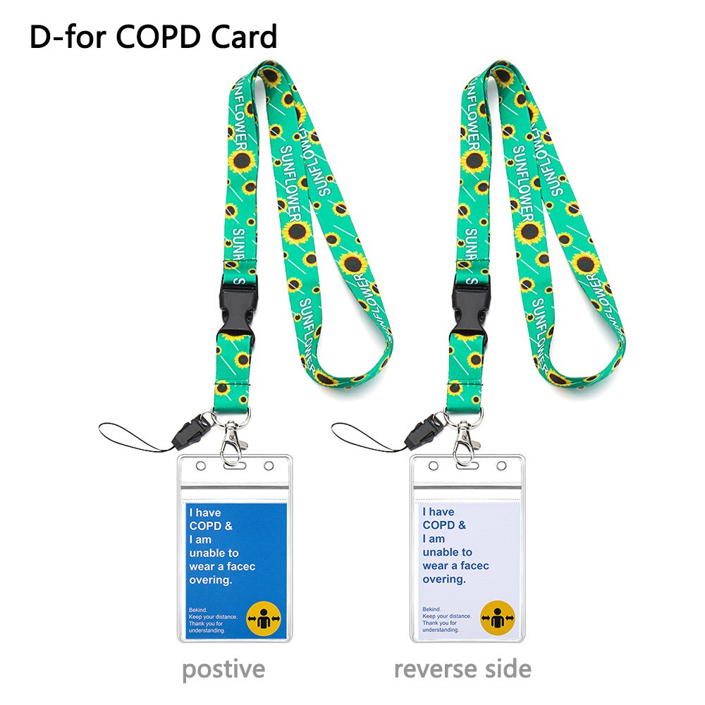 1 Set Lanyard + Mask Exemption Card Waterproof Durable Safe PVC Material ID Card or Keys Hodler Hidden Disability Lanyard: D-2