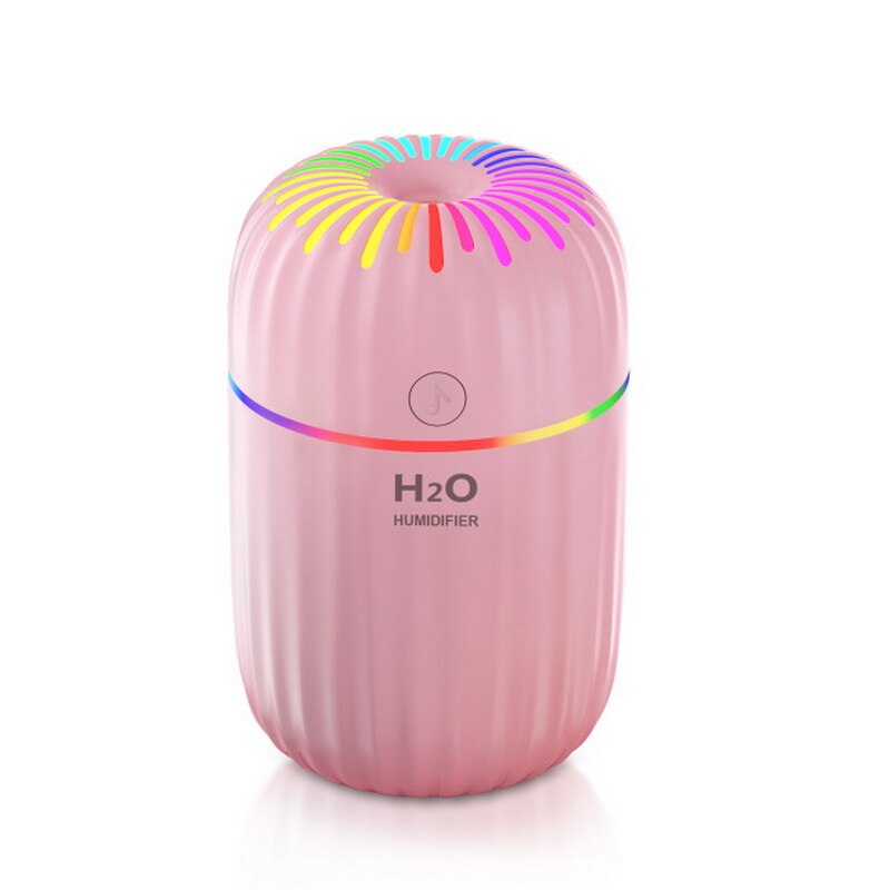 300ml Portable Air Humidifier Aroma Diffuser Household USB Ultrasonic Diffuser Essential Oil Mist Maker With LED Light: pink