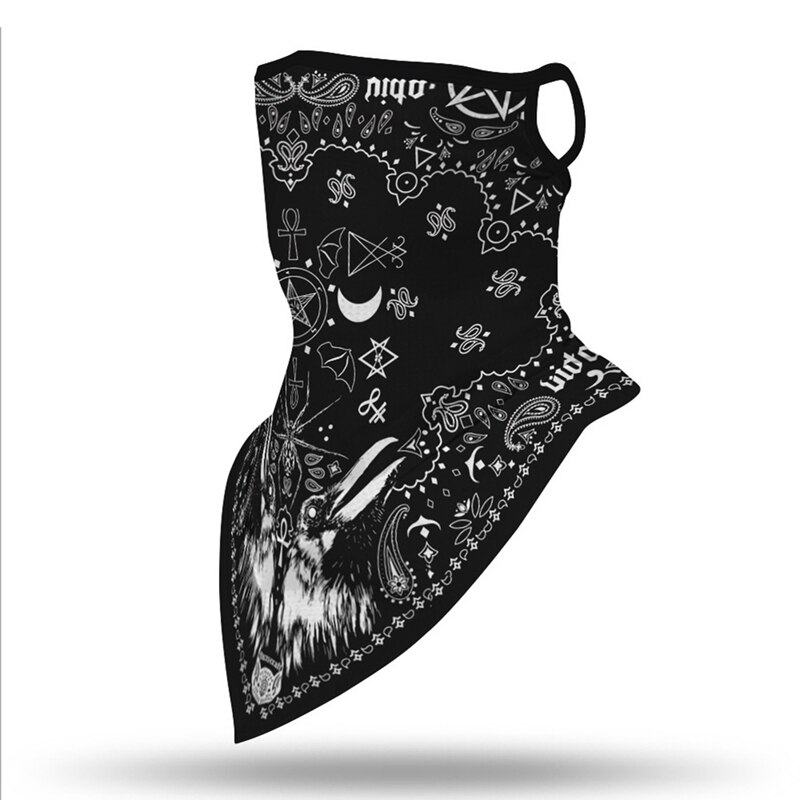 X Unisex estampado de tótem protector solar para deportes al aire libre a prueba de polvo oreja colgante triángulo: QJ2726A34