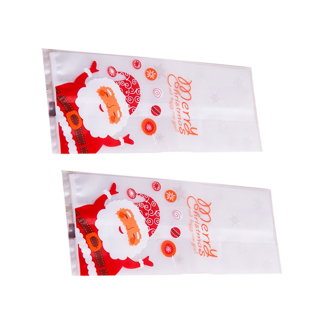 50/100 Pcs Kraft Paper Bag Envelope Biscuit Packaging Box White Christmas Toss Ball Santa Cookie Bag Flat Pocket Pastry Bag