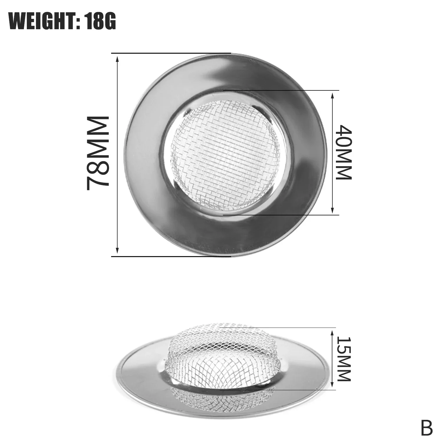 Colador de fregadero, filtro de rejilla para fregadero de cocina, filtro de orificio de drenaje de acero inoxidable, protección de malla contra obstrucciones, accesorios de cocina: Níquel negro