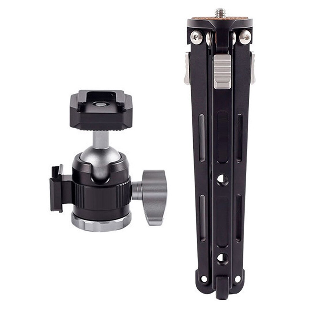 Mini trípode + cabezal de bola giratorio de 360 grados, soporte de vídeo con zapata Dual para cámara DSLR, micrófono, luz de relleno: MC22 with XT18