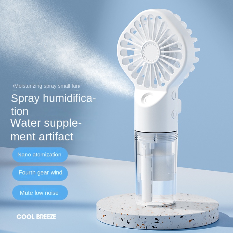 portátil recargable de la fan de nebulización del mini ventilador de mano USB con la fan de niebla de agua del espray de 4 velocidades ajustables que acampan al aire libre viajar