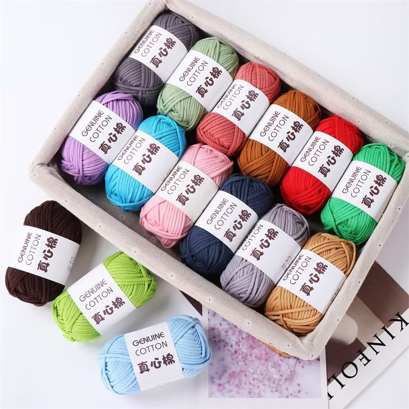 Heart Filling Cotton Hollow Cotton Yarn Hand Woven Genuine Heart Filling Cotton Yarn Ball Crochet Hook DIY Fabric Strip Thread