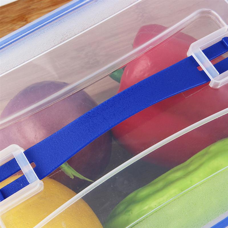 3.8L/2.4L Portable Rectangular Sealed Preservation Box Food Container Kitchen Storage Box with Handle Single Layer