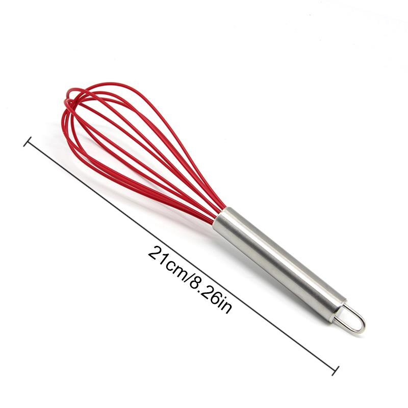 Batidor de alambre de acero inoxidable, 8 pulgadas, batidor Manual de huevos, utensilio de cocina para hornear, batidor de mantequilla y crema de leche