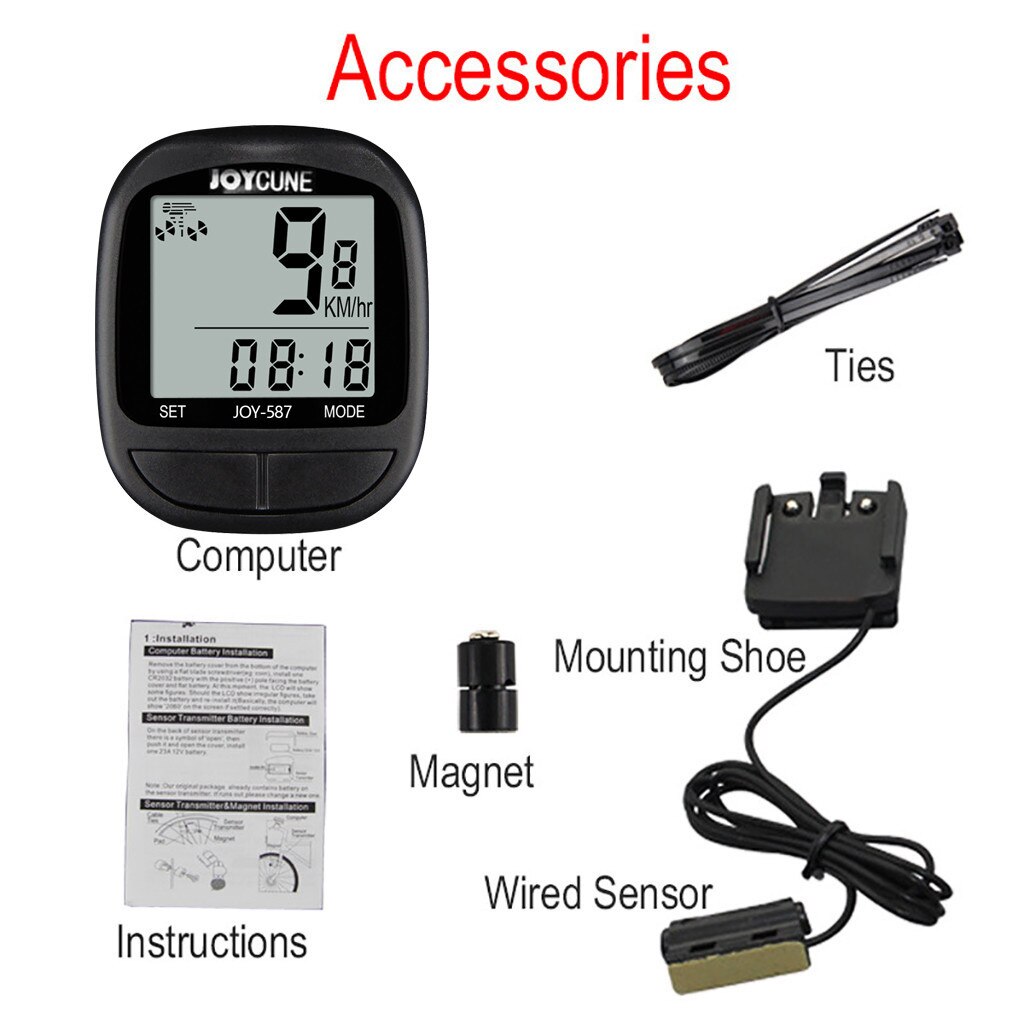 Fiets Waterdicht Snelheidsmeter Fiets Computer Met Lcd Digitale Display Kilometerteller Fietsen Kilometerstand Opname Instrument Fietsen