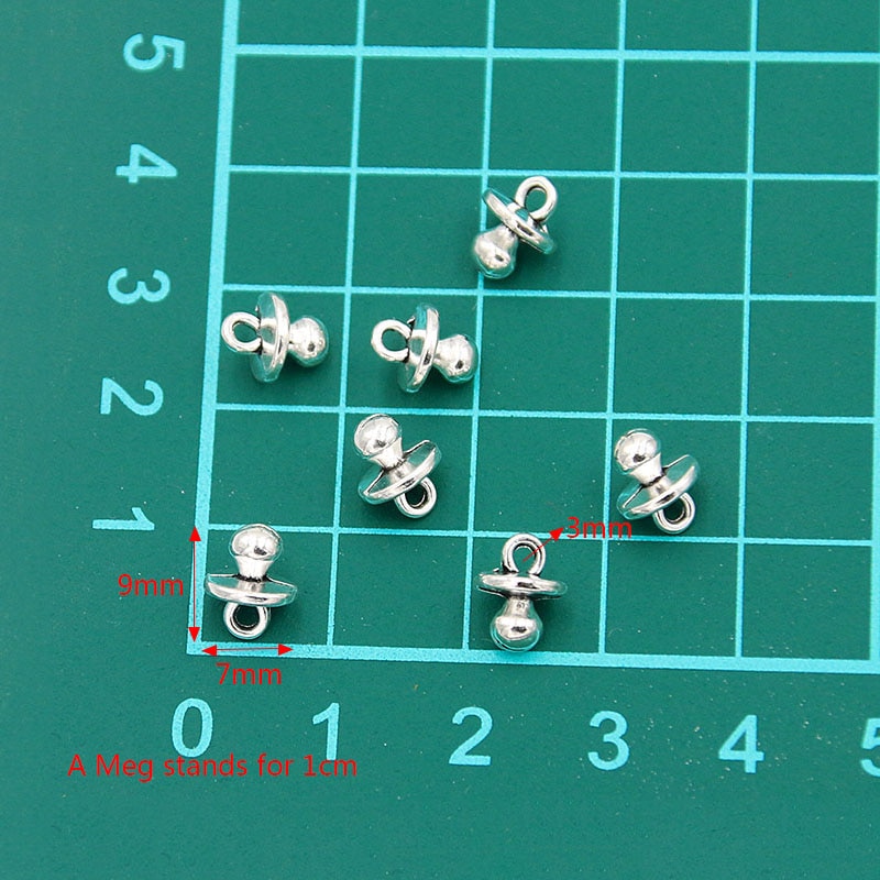 60Pcs 7*9Mm Metaallegering Fotolijst Kleur Mini Baby Fopspeen Bedels Dagelijkse Benodigdheden Hangers Voor Sieraden Maken diy Handgemaakte Craft