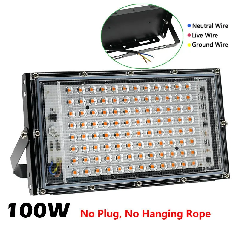 Phyto lampe 50W 100W 300W Phytolamp pour plantes spectre complet Led culture des plantes cultivateur Culture intérieure Led lampe de culture lampe Uv: changeant