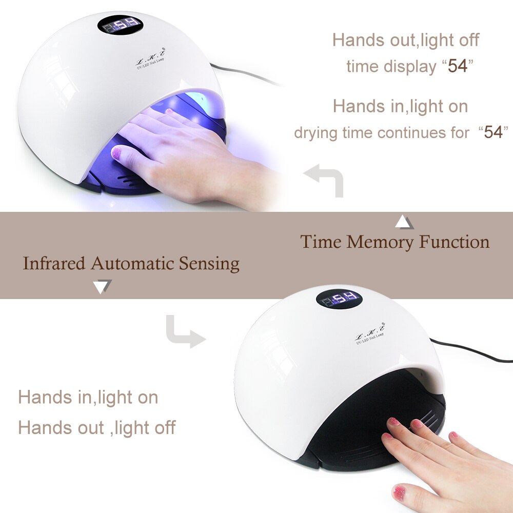 LKE 48W Nail Dryer SUN X9 UV Lamp 3 Timed Mode With Automatic Sensing Nail Lamp for Nails Drying Builder Gel UV Nail Dryers