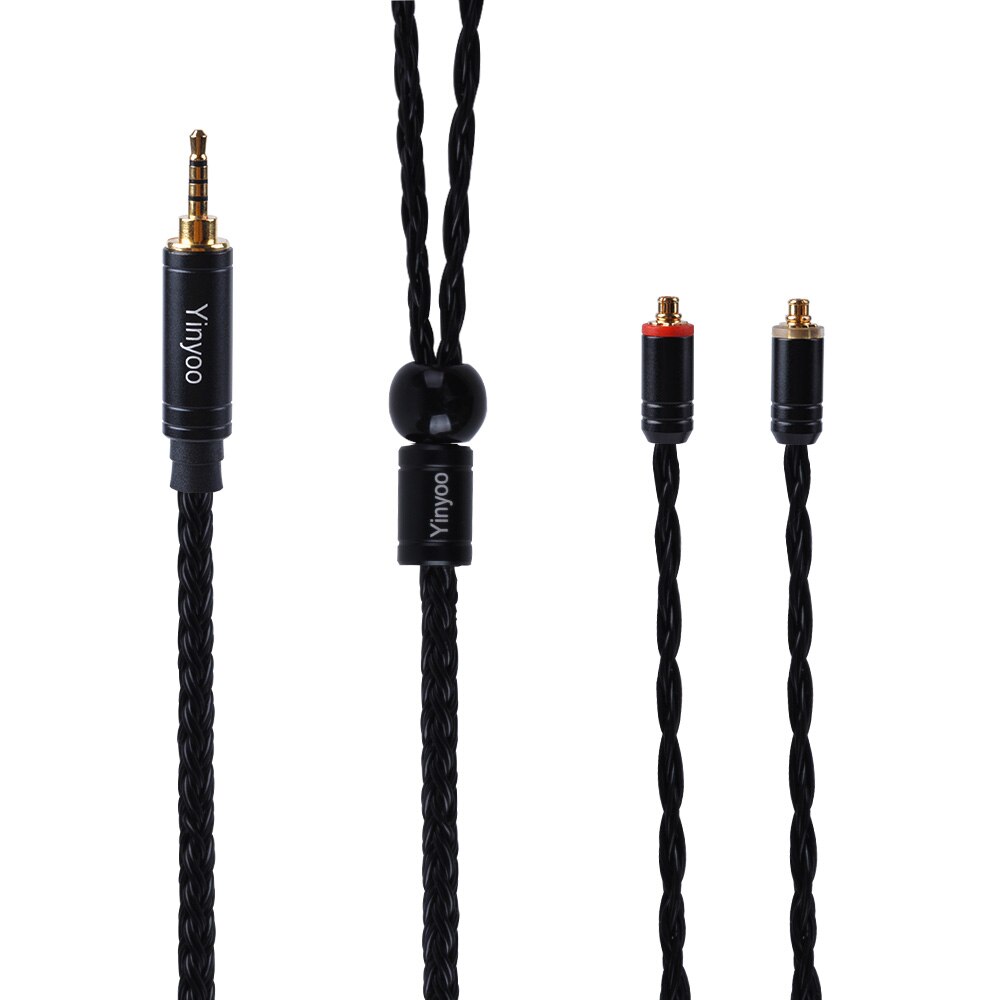 Yinyoo 16 Core Silver Plated Cable 2.5/3.5/4.4mm Balanced Cable with MMCX/2PIN/QDC for KZ ASX ZAX ZSX BLON BL-01 BL-03 CCA CA16: MMCX 2.5