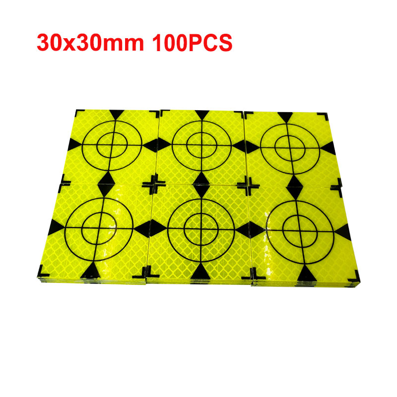 100 stks Maat 60mm 20 30 40 50 80 Reflector Vel Voor Total Station Survey Aardrijkskunde Fluorescerende Groene Driehoek reflecterende Sticker: Goud