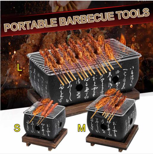S/M/L Parrilla de barbacoa japonesa portátil, horno de carbón para alimentos, horno de barbacoa, horno de cocina, parrilla de Alcohol, herramientas de asador doméstico