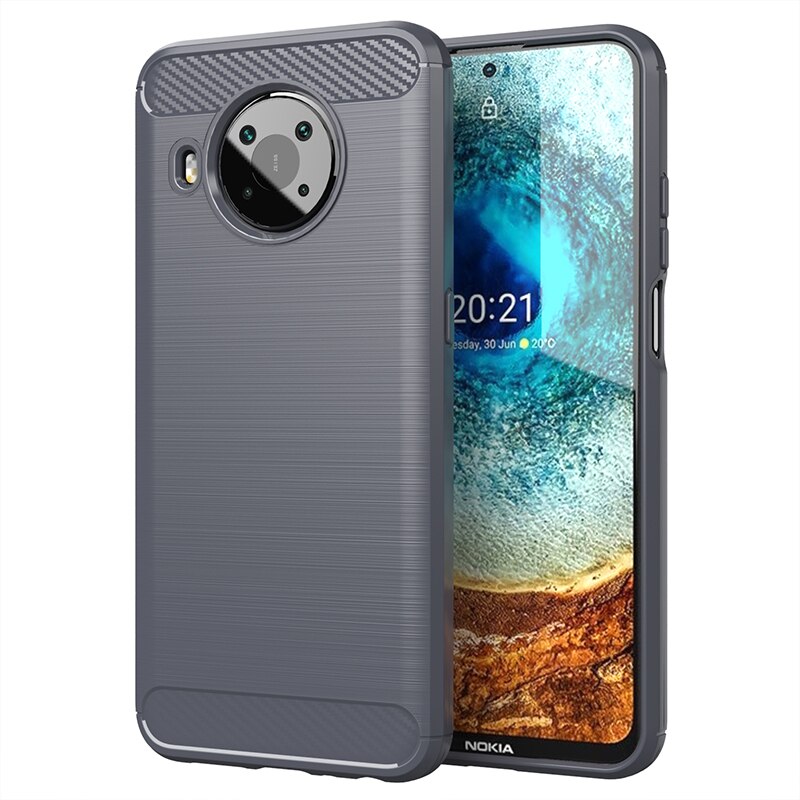 Schutzhülle aus stoßfestem silikon mit carbonfaser-optik für nokia  x20,  x20 tpu-schutzhülle für nokia  x20: Für nokia  g10 / Grau