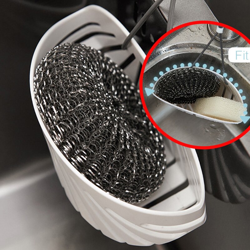 Fast Drain Sponge Holder For Kitchen Sink Scouring Sponge Pad Stand Basket Durable Sponge Storage Shell Kitchen Organizers Tools