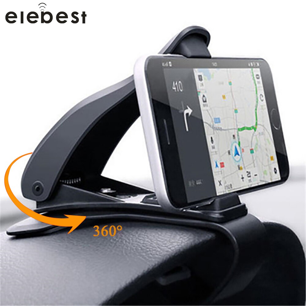 360 Graden draaibare beugel Universele Mobiele Telefoon Clip Mount Stand voor GPS Navigatie Dashboard Telefoon Compatibel max voor 7''