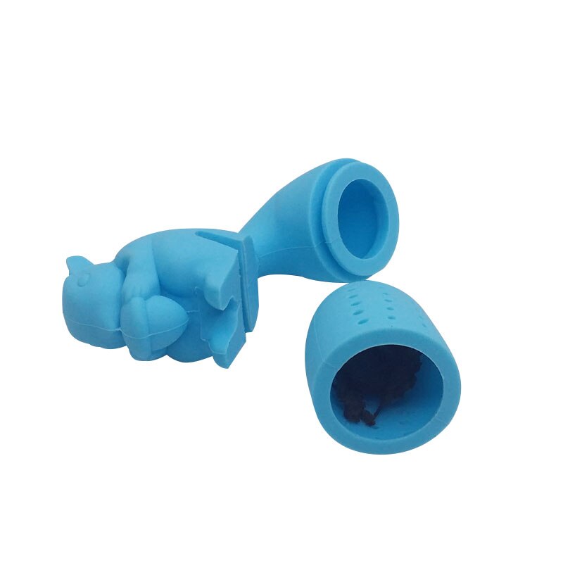 Cute Squirrel Shape Silicone Tea Bag Holder Tea Strainer Balls Hanging Tool Colorful Recognizer Bar Accessories