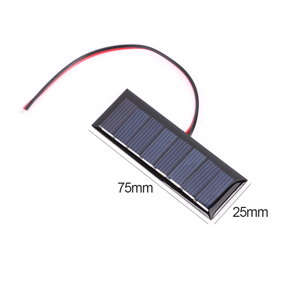 4V 0.2W 2-Wire Mini Zonnepaneel Met 8 Zonnecellen 75X25Mm Voor Diy zonne-energie Projecten Solar Licht Speciale Aangedreven