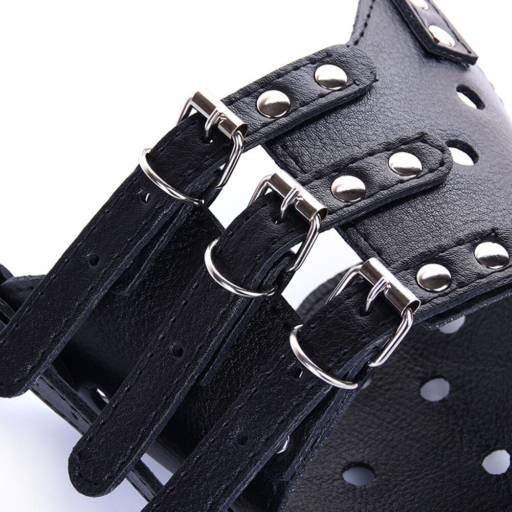 Cool Spiked Studded Pu Leather Dog Muzzle Adjustable Breathable Leather Dog Mouth Muzzle Anti Bark Bite Chew Pet Products