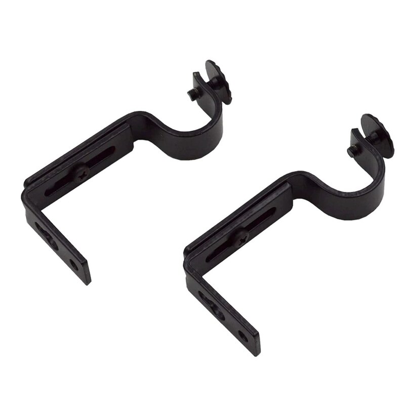 6 Stuks Zwart Verstelbare Gordijn Staaf Beugels Premium Stalen Staaf Beugel Voor Muren Gordijn Rod Holder