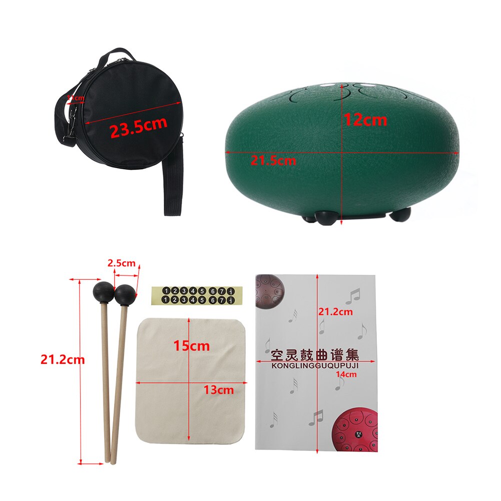 8 Inch Steel Tongue Drum 8 Tune Hand Pan Drum Tank Drum With Drumsticks Carrying Bag Percussion Instruments