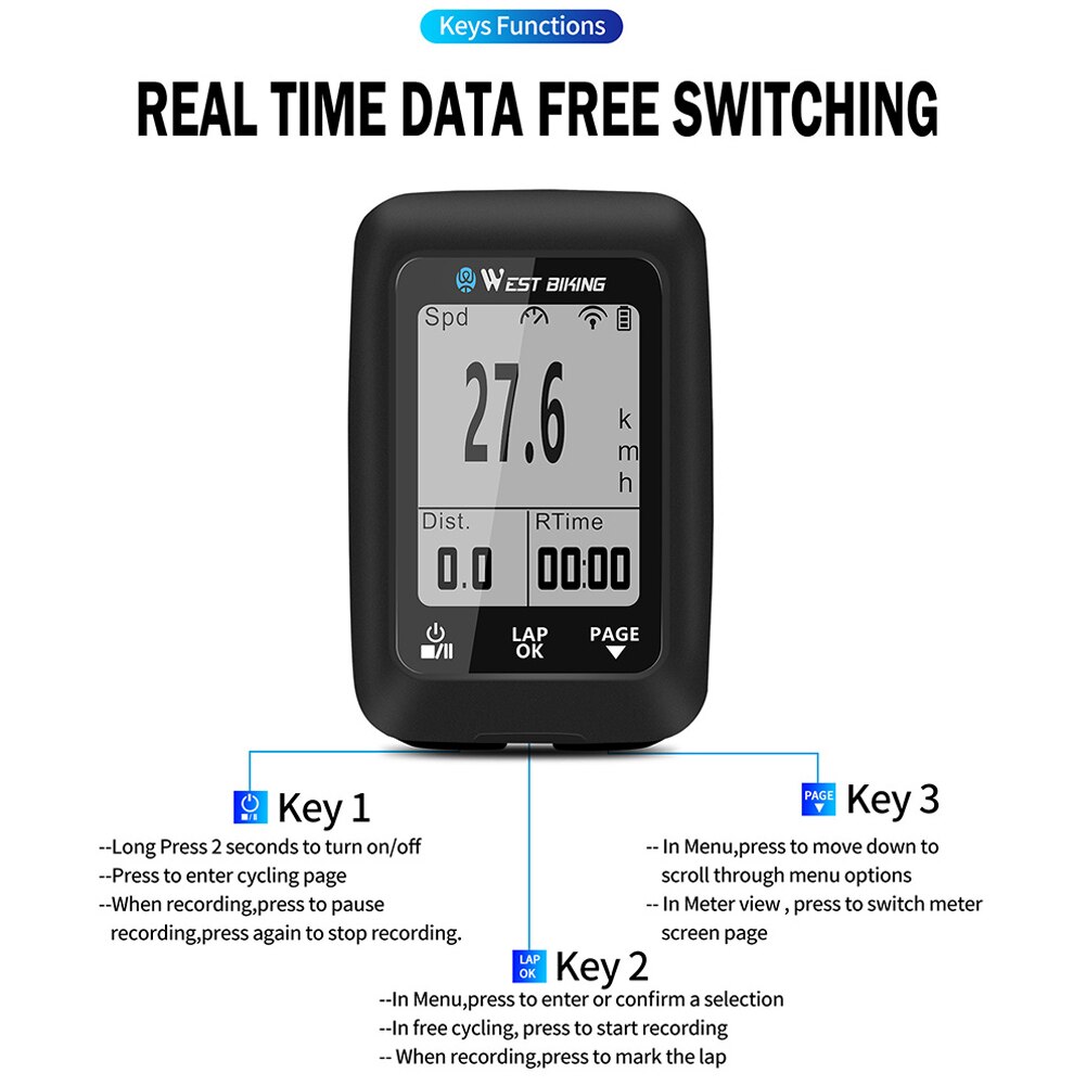 GPS Bike Computer Wireless Speedometer Waterproof Road Bike MTB Bicycle Bluetooth ANT+ Backlight Cycling Computers In Stock