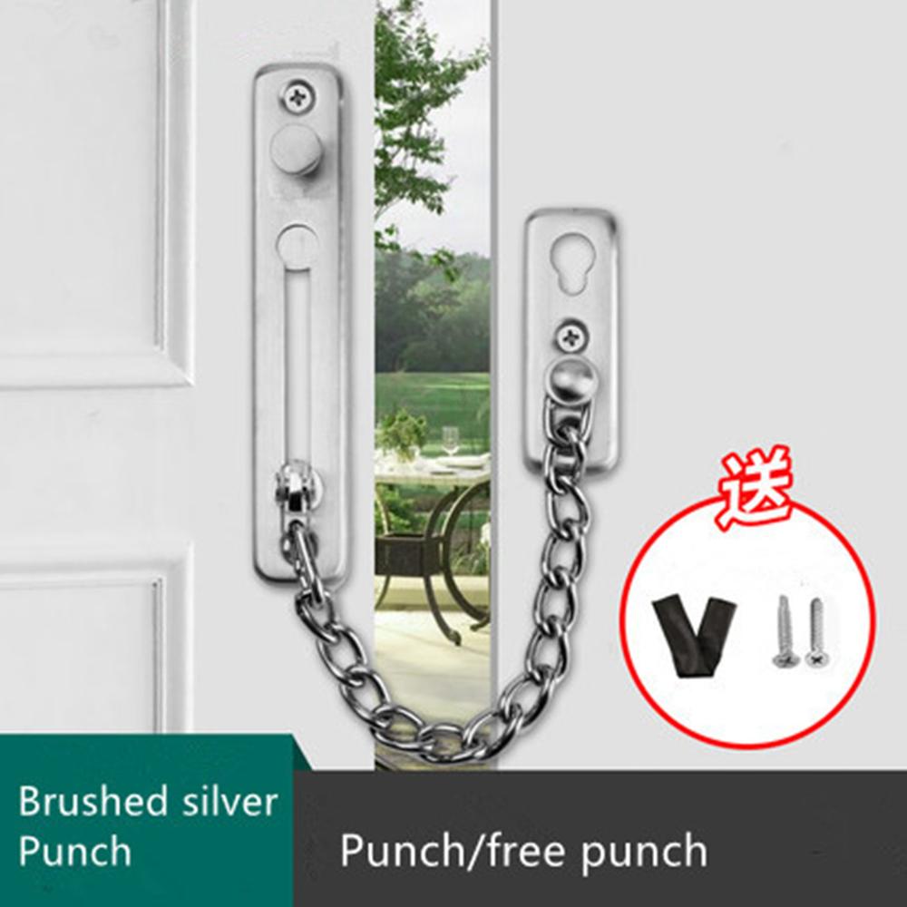 Anti-theft chain door chain thickening door buckle free punching 304 stainless steel safety chain door bolt anti-theft chain