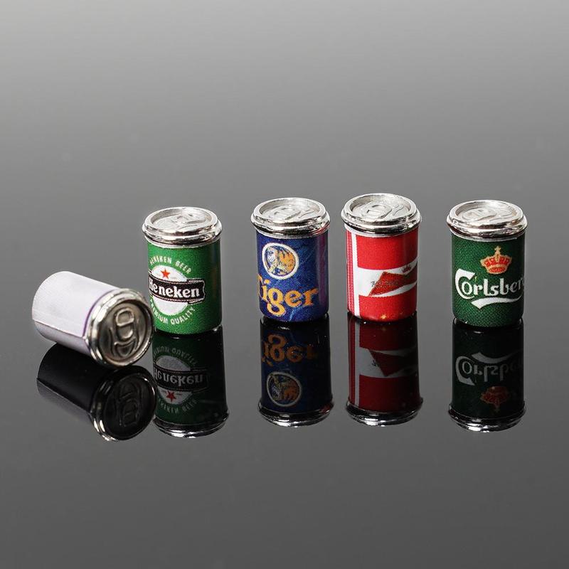 5 flessen Van Gesimuleerde Bier Kan Mini Voedsel Spelen 5 Flessen Bier Kan Scan Pop Speelgoed Meubels Accessoires