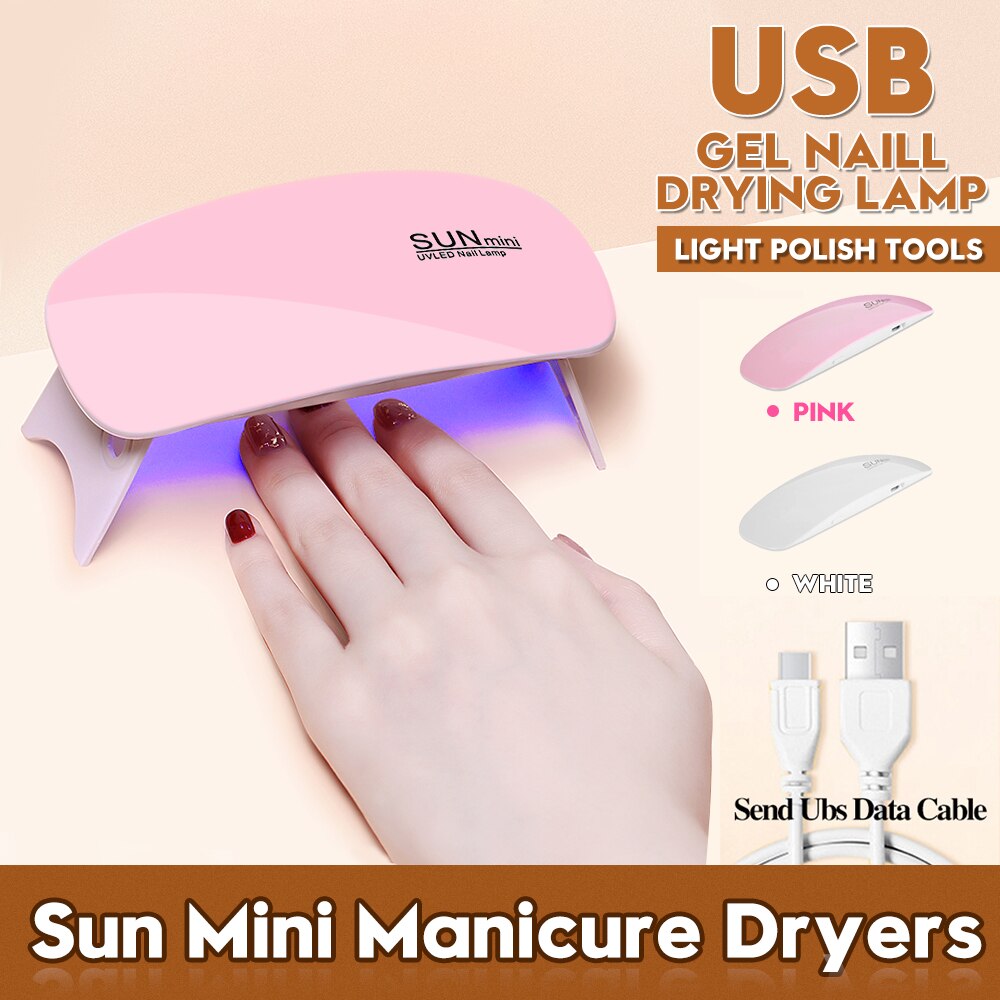 Uv kynslamppu 6w sun mini led lamppu geeli kynsilakka kuivaaja hiiren muoto kuiva ladattava kotikäyttöön led kynsilamput