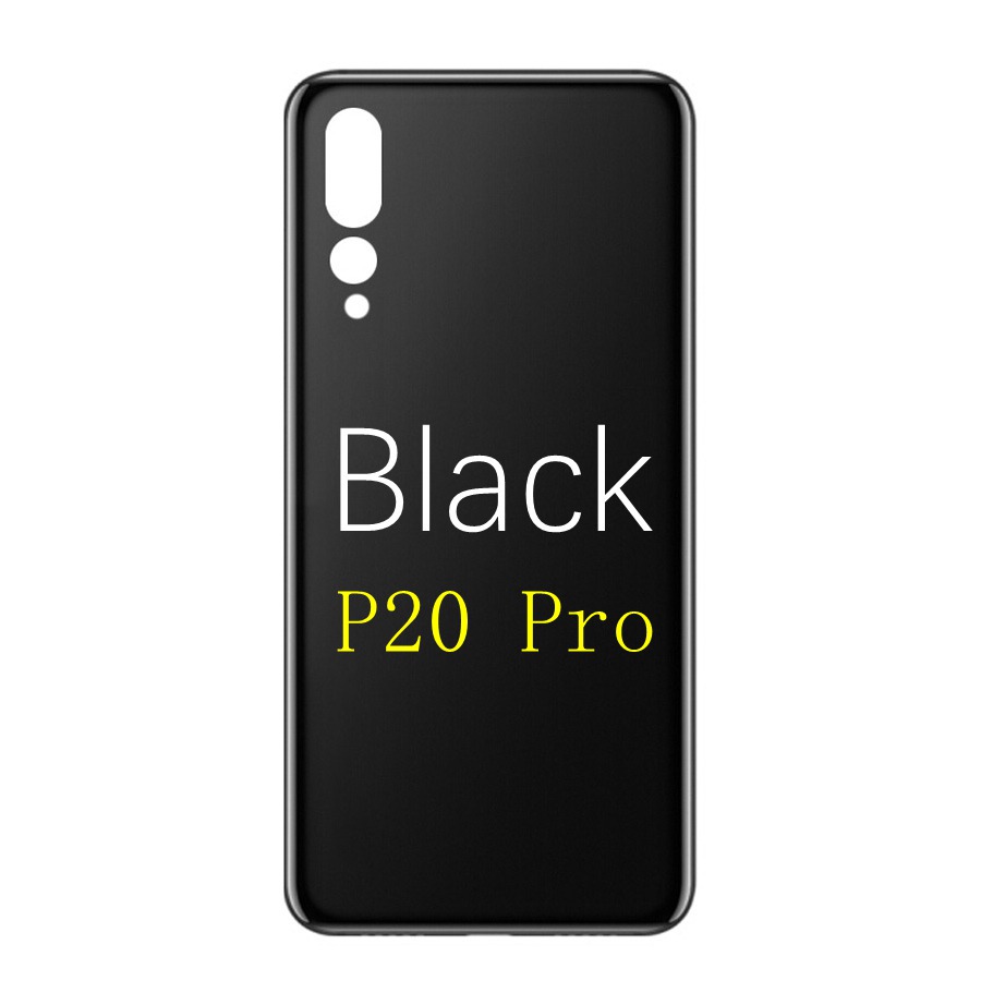 Back Glass Panel for Huawei P20 Pro Battery Cover nova 3e Rear Glass Door Housing Case For Huawei P20 Lite Battery Cover Replace: P20 Pro Black