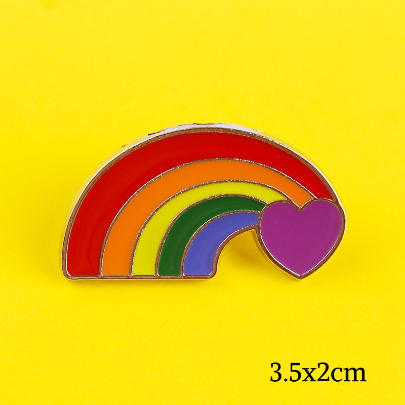 LGBT Rainbow Love Hearts Brooches Badges for Backpack Pride Pin Badges for Clothes Pins for Backpacks LGBT Accessories Badge DIY: HZ0208XZ