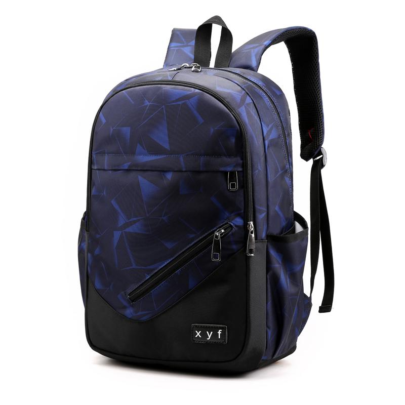 Large Male Backpack Glass Men Backapck School Bags for Boys Girls Kids Travel Children Student Schoolbag: Deep Blue