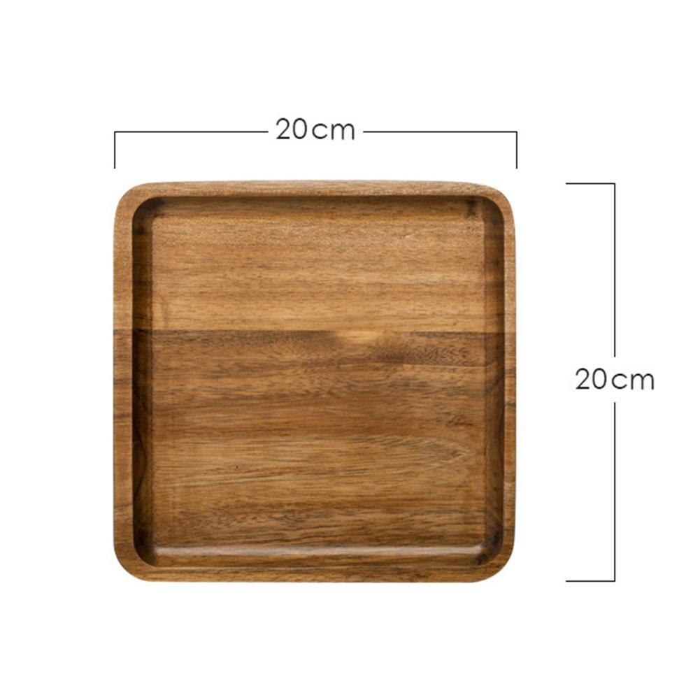 Houten dienblad vierkant rechthoek dessert serveer brood hittebestendig thuis thee koffie beker pad: Vierkant