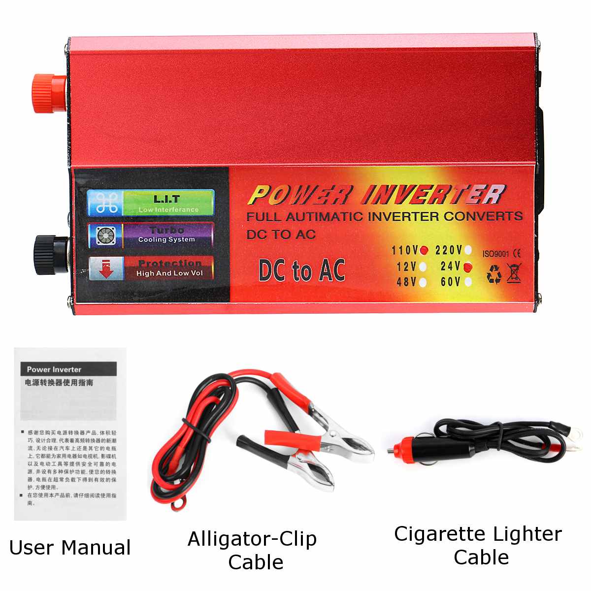 Modifisert ren sinusbølgeeffektomformer 5000w 12v 24v 220v spenningstransformator  dc 12v til  ac 1100v omformer med led -display
