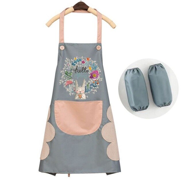 Waterproof Kitchen Apron Chef BBQ Cooking Baking Apron With Big Pocket For Women Work Apron BBQ Or Picnic: 4