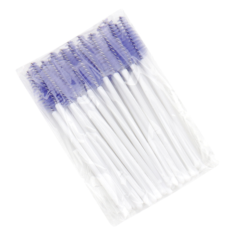 50Pcs Wimper Wenkbrauw Borstel Water Shape Nylon Materiaal Wimpers Make Borstels Wimper Extension Beauty Tools Mascara Wand: Clear