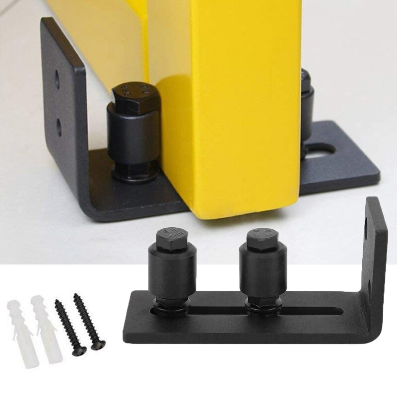 Carbon Steel Sliding Barn Door Wall Mount Bottom Adjustable Floor Guide Roller Locker Rail Mechanism Furniture Home Hardware