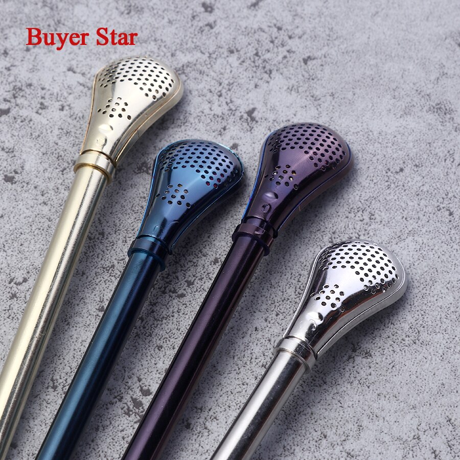 2 Pcs Smooth Flow Handmade Drinking Straw Stainless Steel Yerba Mate Tea Bombilla Straws Filtered Spoons Drinking Straw 6.22"