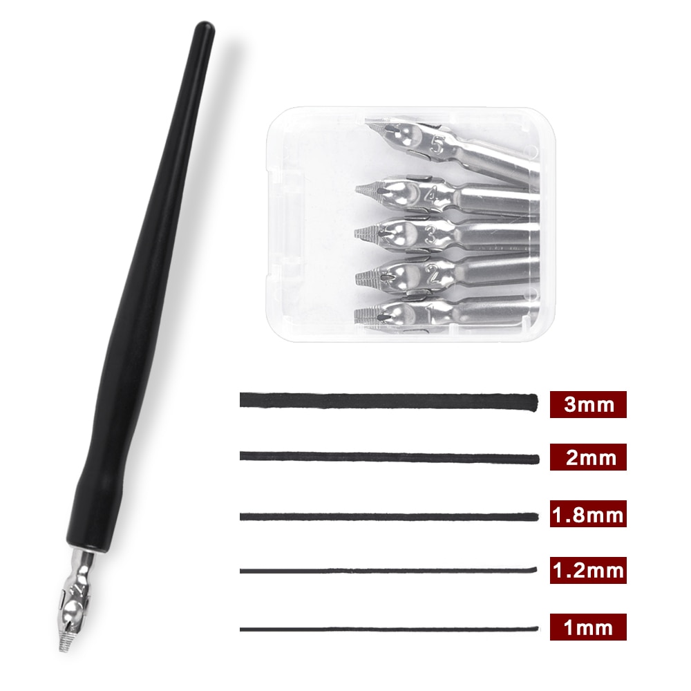5 Nibs Calligraphy Set Manga Animation and Comic Tool Set Includes 5 Pen Nibs and 1 Comic Pen Holder Suitable for Lettering