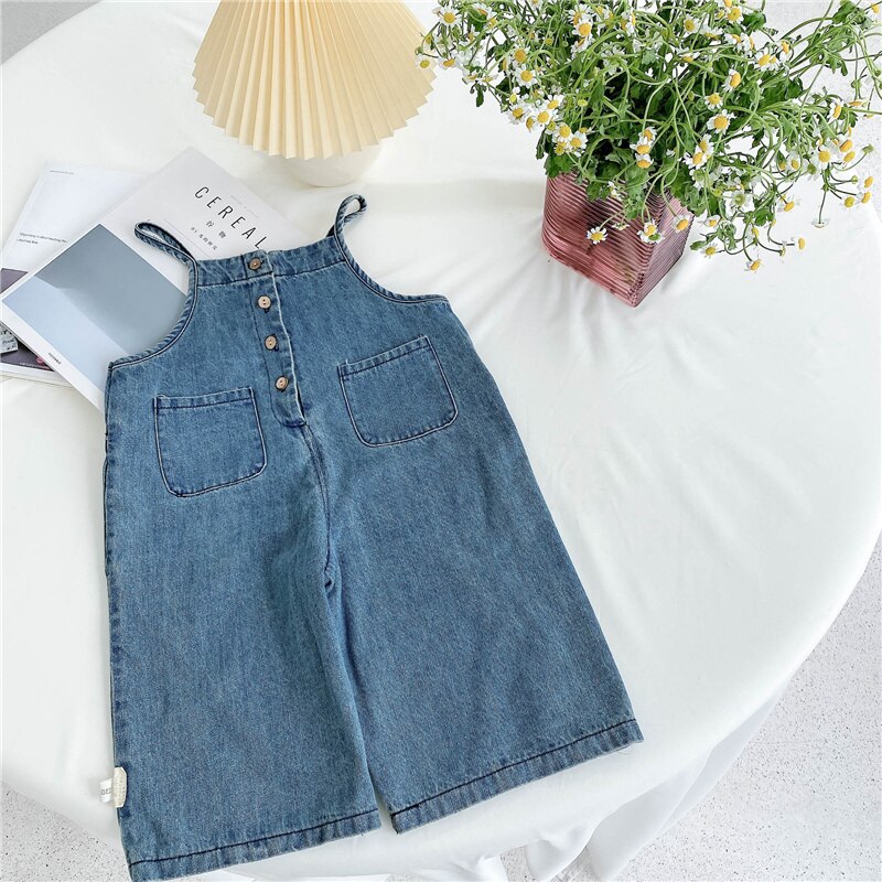 Lente Jongens Meisjes Mode Denim Overalls Unisex Losse Alle-Match Bib Broek Kinderkleding: 3T
