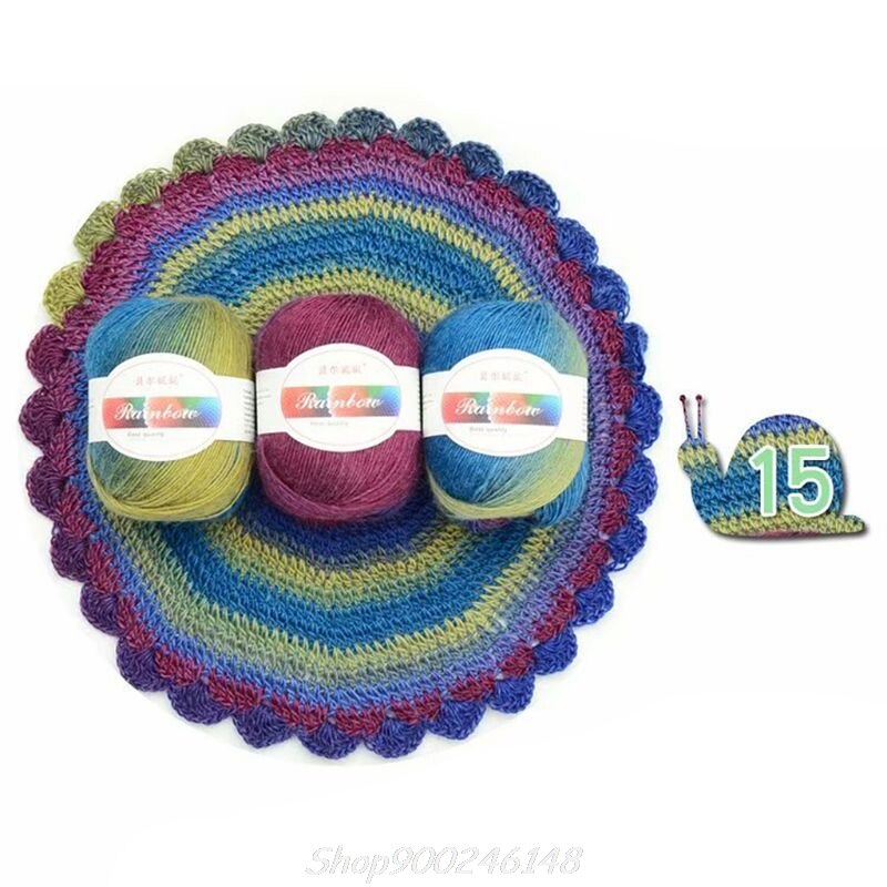Soft Worsted Yarn Rainbow Gradient Colors DIY Baby Knitting Wool Shawl Scarf Sweater Crochet Thread Supplies Jy16 20