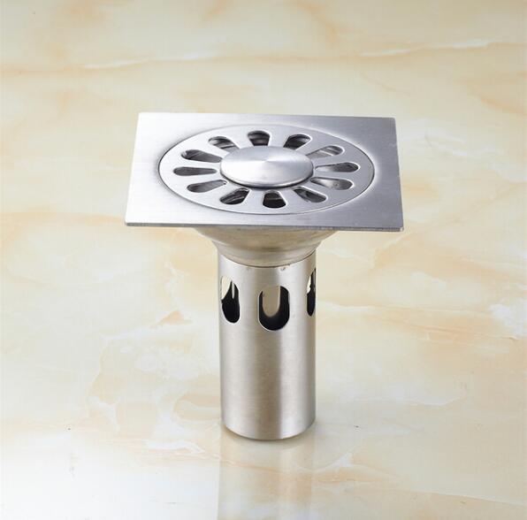 10x10 cm rvs afvoerputje badkamer keuken douche dubbele anti-geur afvoerputje Vierkante bad afvoer 9400: Licht Geel