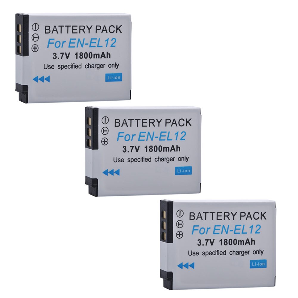 2x EN-EL12 EN EL12 ENEL12 Batterij Voor Nikon Coolpix A900 AW130 AW120 S9900 S9500 W300 S9700 S9600 S9300 S6000 S8200 s8100 AW110: 3Battery