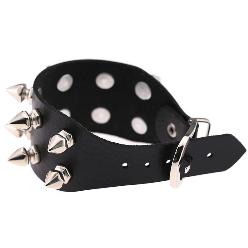 Pulseira rebite punk rock bracelete hip-hop cravejado de couro falso, pulseiras com berloque joias unissex