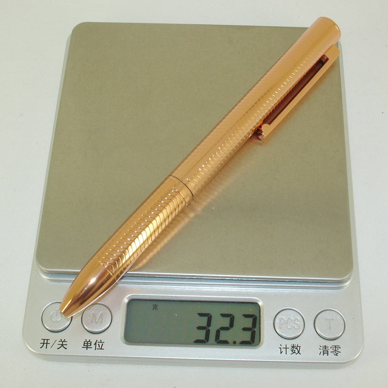ACMECN Rose Gold Ballpoint Pen High-Tech Carves Wave Pattern Twist Retractable Ball Pen for Men or Lady Unisex Pens