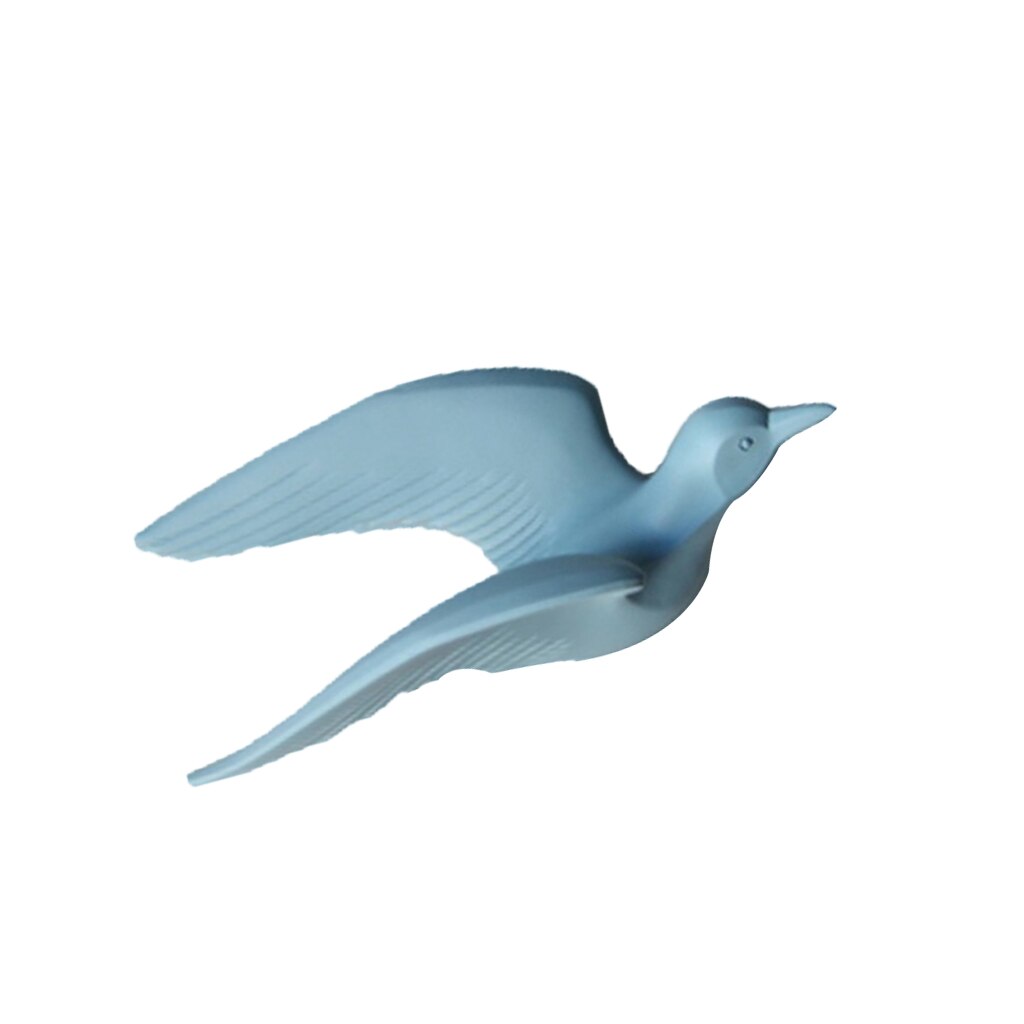 3D Resin Flying Seagull Birds Crafts Wall Art Sculpture Living Room Bedroom Wall Hanging Decoration: Blue A