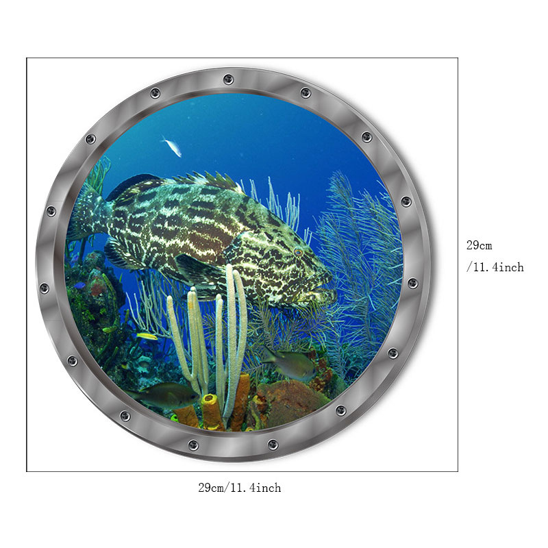 1pc Underwater Fish Wall Stickers Waterproof Cute Capybara Dolphin Pvc Decals Stickers For Bathroom Washing Machine Decoration