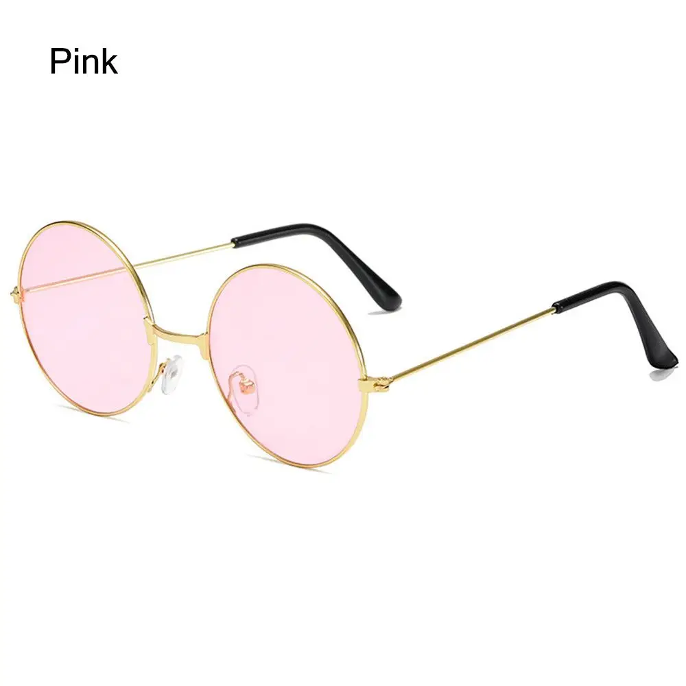 Gafas de sol redondas estilo Hippie para hombre y mujer, lentes de sol circulares de Metal, estilo Retro, a la , para Disco, 2022: Morado