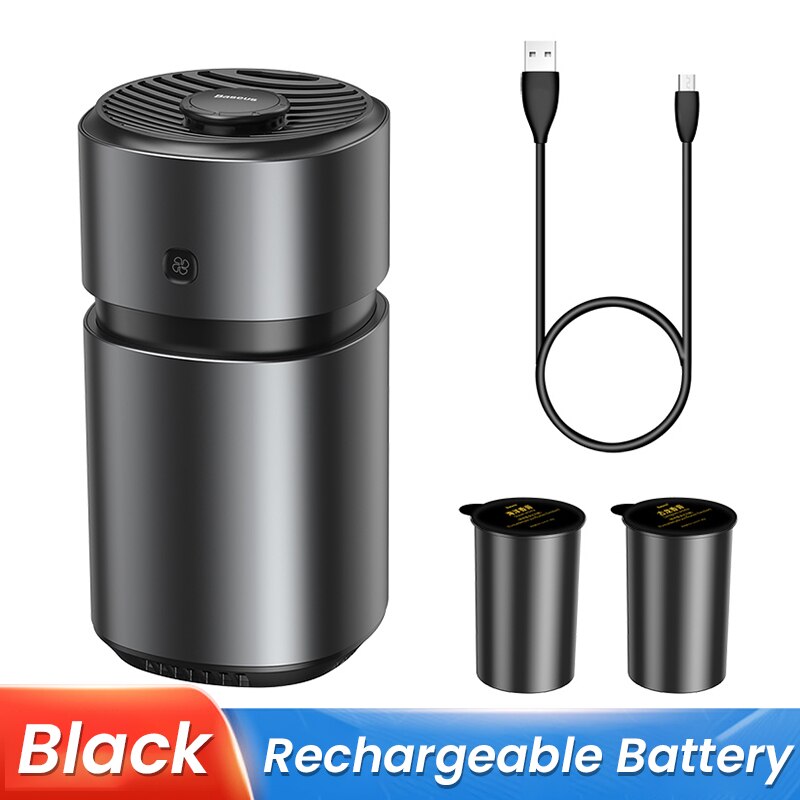 Baseus odświeżacz powietrza robić samochodu oczyszczacz z wentylatorem zapach formaldehyd eliminator rozpylacz robić aromaterapii filtr powietrza robić domu biurowego: czarny bateria Power