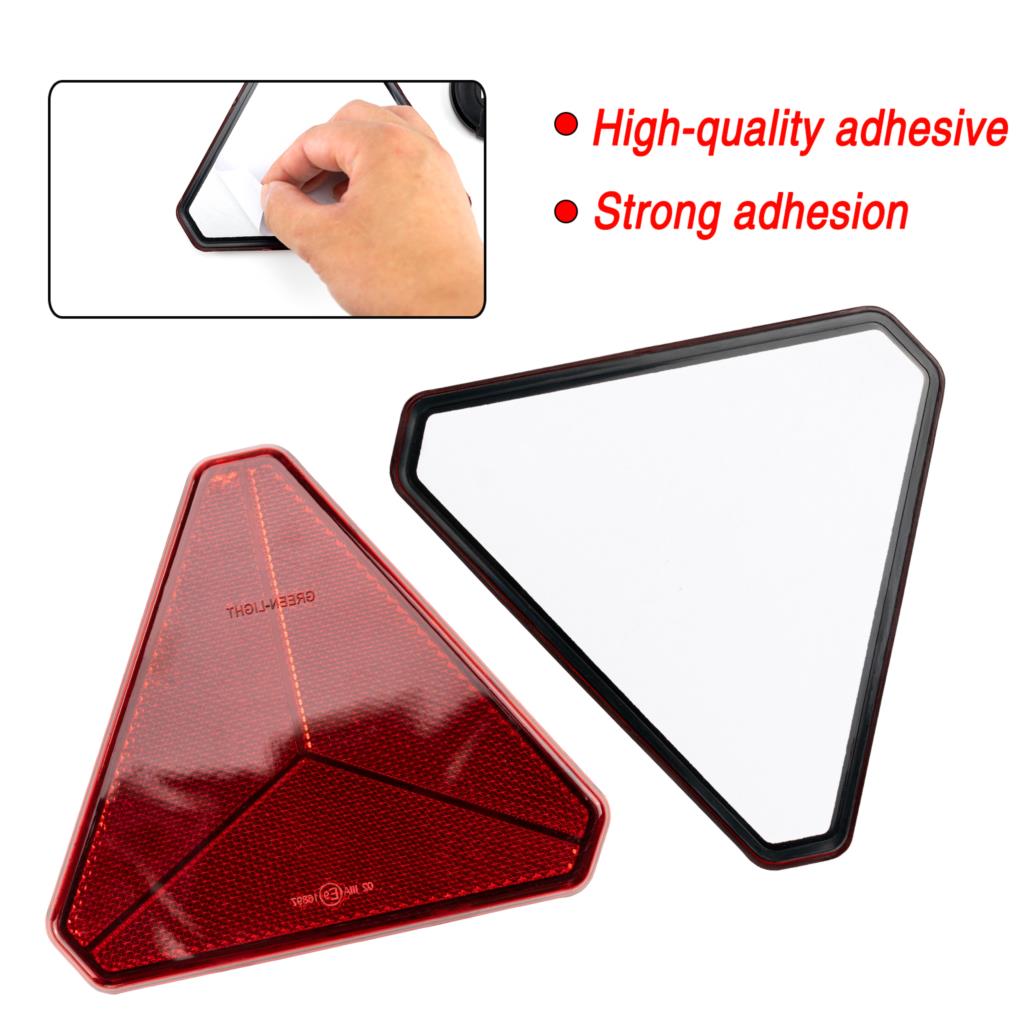 2Pc Triangle Reflector Safety Alert Sign Strip Reflective Red Stickers Universal Camper Lorry Caravan Truck Trailer Bus